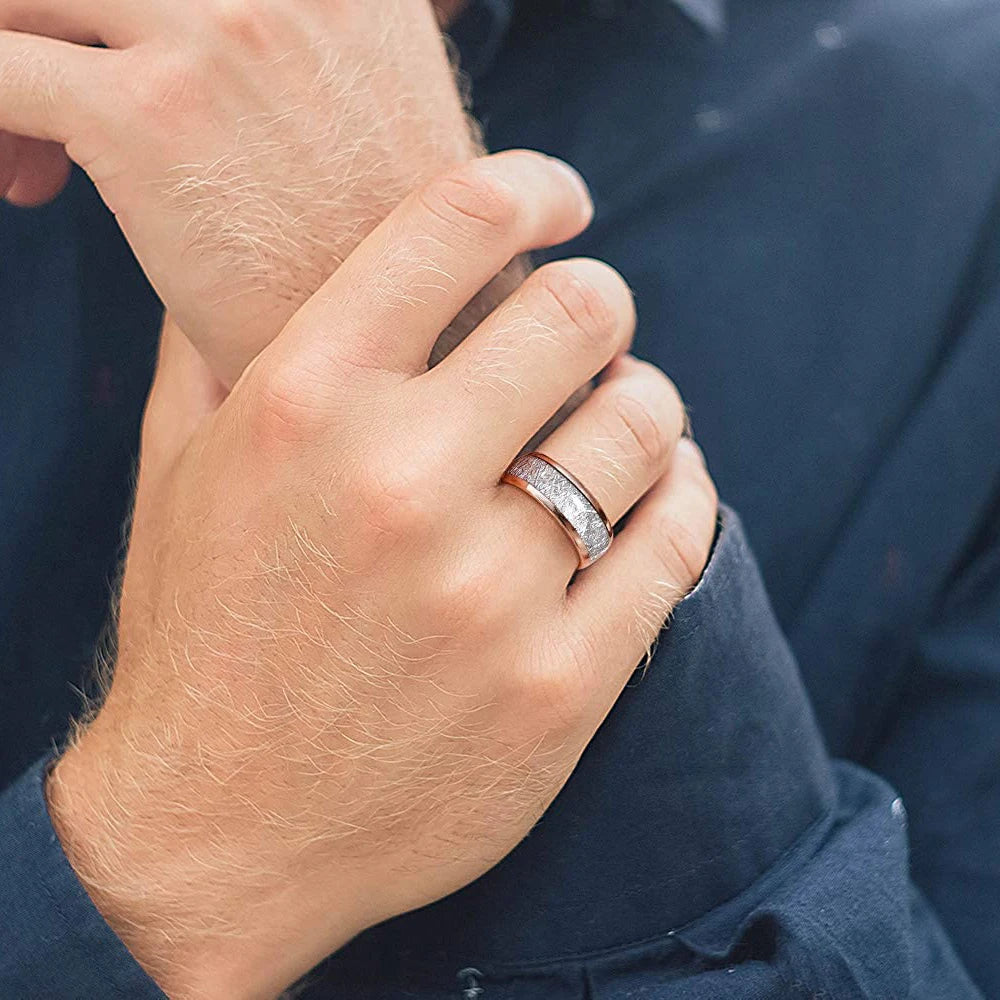 Meteorite Tungsten Wedding Ring