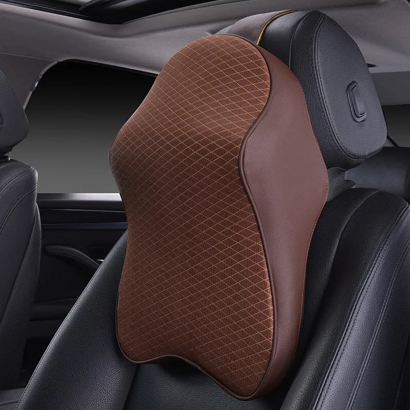 Leather Car Neck Support Pillow