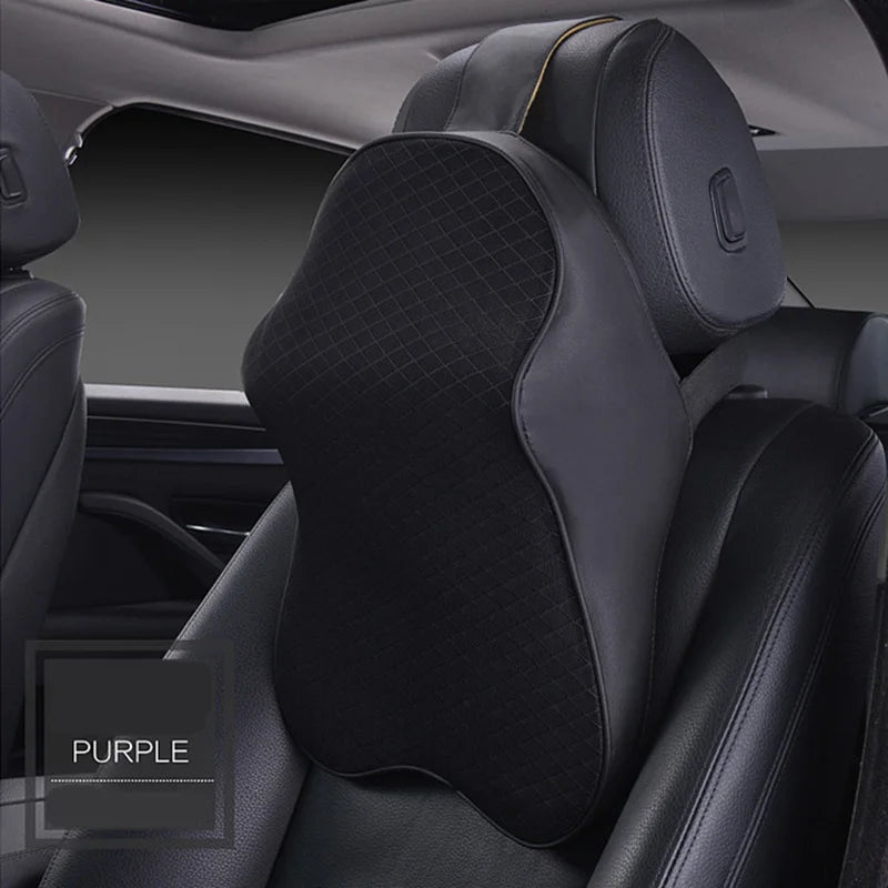 Leather Car Neck Support Pillow