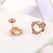 Intertwined Heart Crystal Earrings