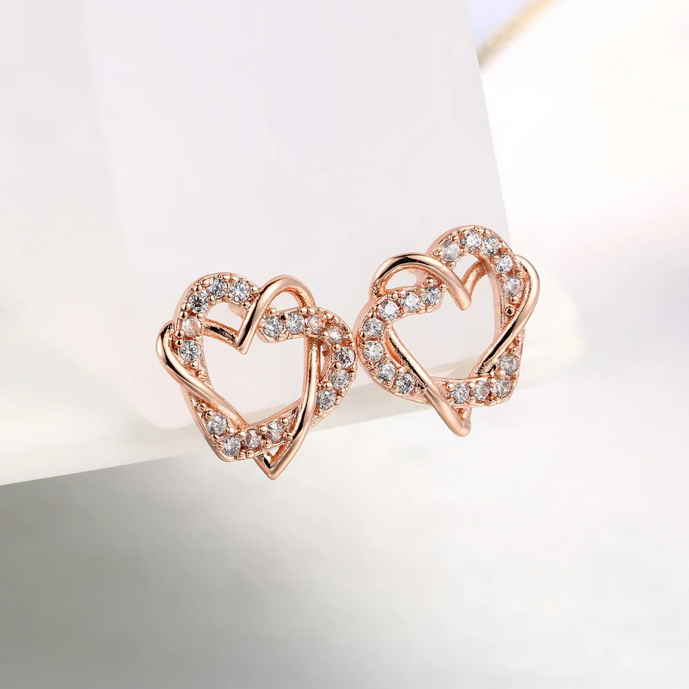 Intertwined Heart Crystal Earrings