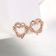 Intertwined Heart Crystal Earrings