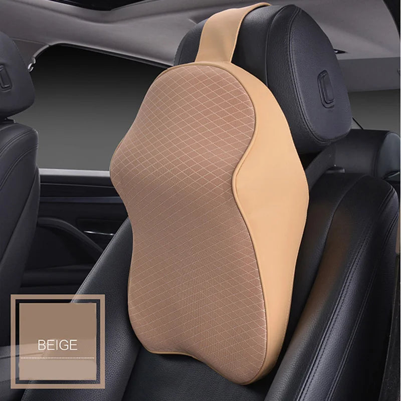 Leather Car Neck Support Pillow