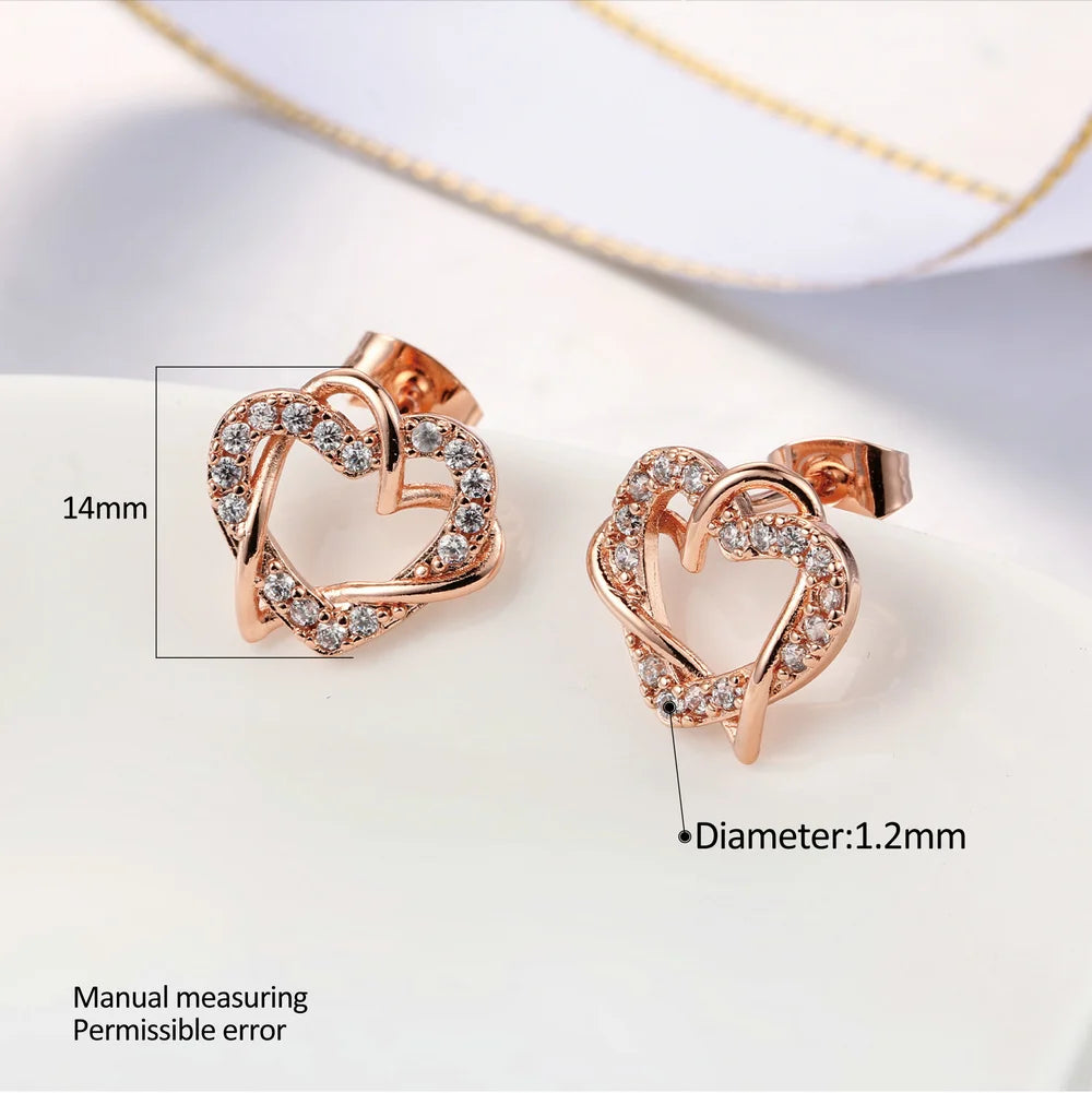 Intertwined Heart Crystal Earrings