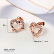 Intertwined Heart Crystal Earrings