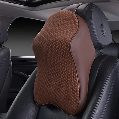 Leather Car Neck Support Pillow