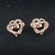 Intertwined Heart Crystal Earrings
