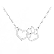 Paw Heart Pendant Necklace