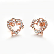 Intertwined Heart Crystal Earrings