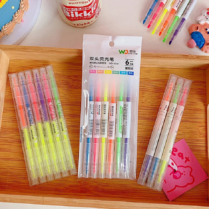 Double Head Pastel Highlighter Set