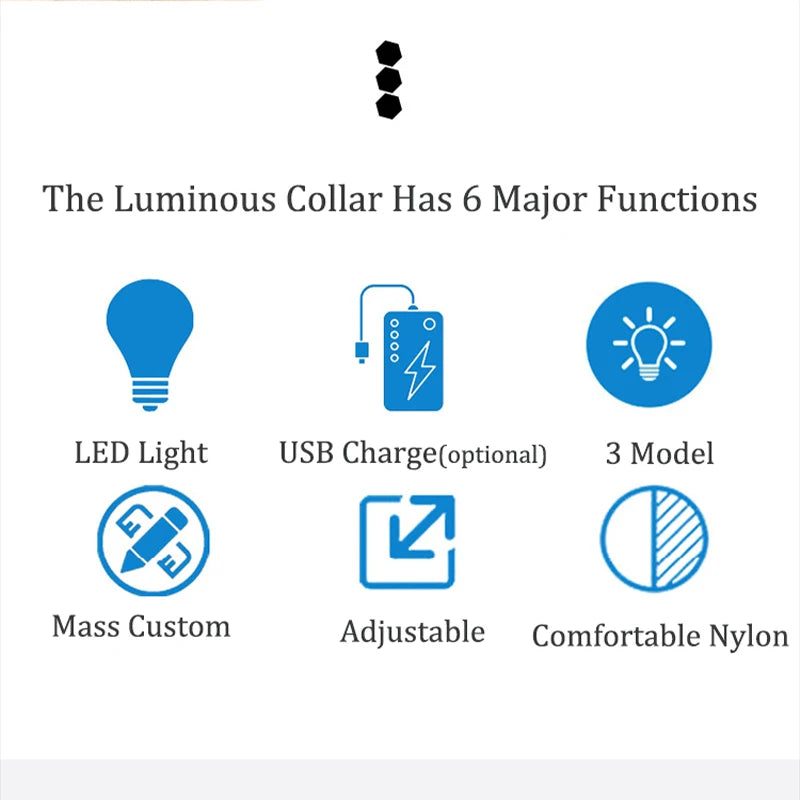 Rechargeable Reflective LED Collar