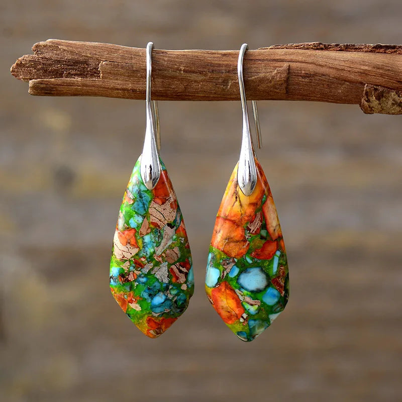 Bohemian Stone Drop Earrings
