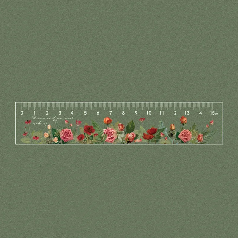 15cm Floral Student Ruler