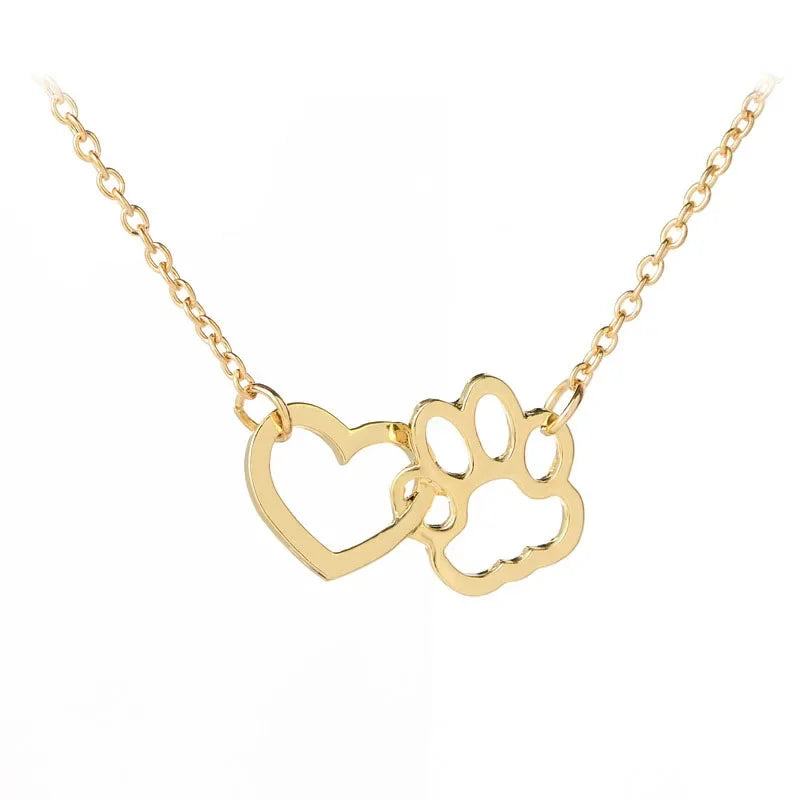 Paw Heart Pendant Necklace