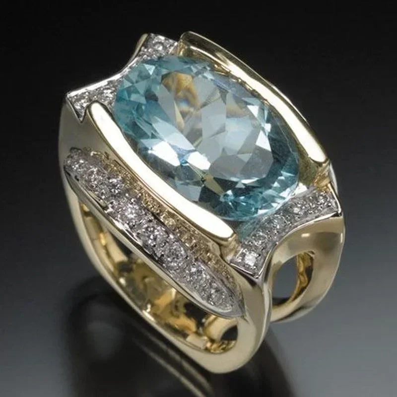 Champagne Crystal Statement Ring