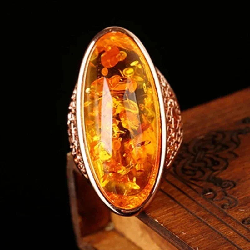 Champagne Crystal Statement Ring
