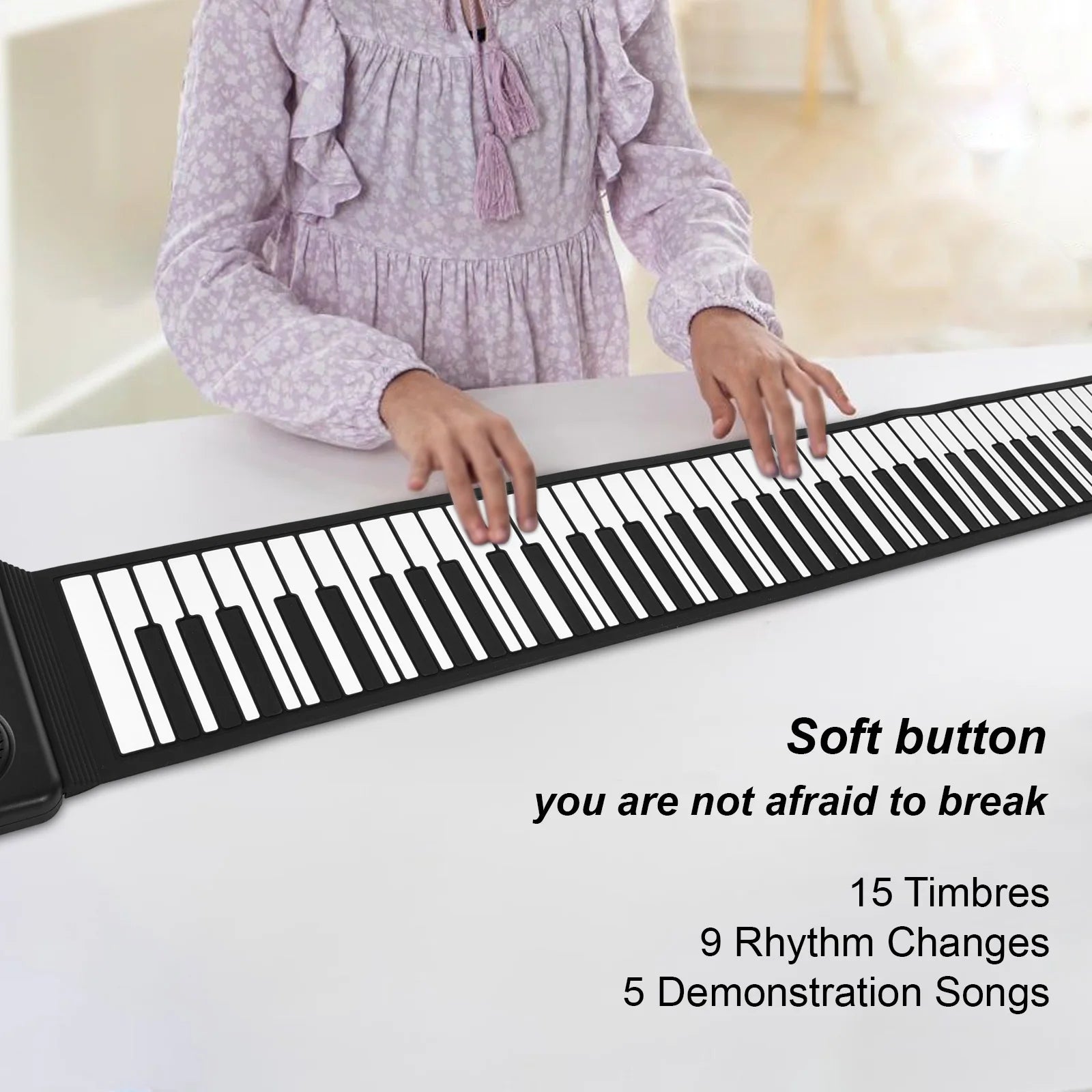 Foldable 88-Key Silicone Piano