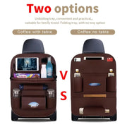 PU Leather Seatback Organizer Tray
