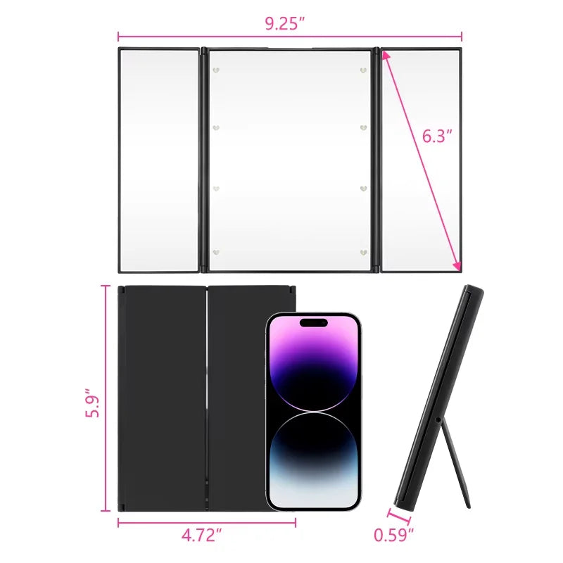 Foldable LED Makeup Mirror Stand