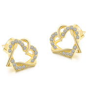 Intertwined Heart Crystal Earrings