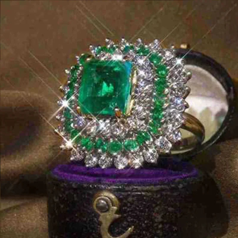 Champagne Crystal Statement Ring
