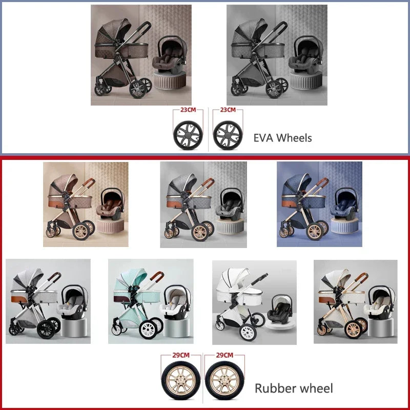 Foldable 3-in-1 Baby Stroller
