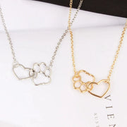 Paw Heart Pendant Necklace