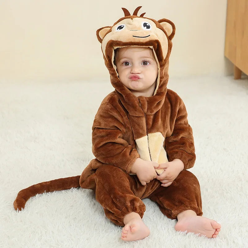 Hooded Animal Baby Romper