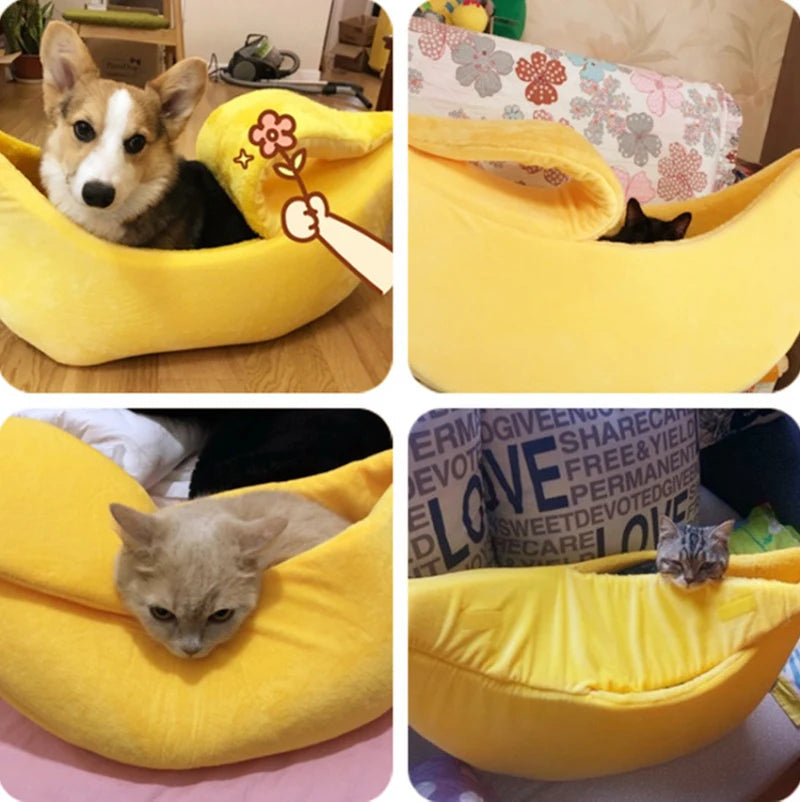 Cozy Banana Cat Bed