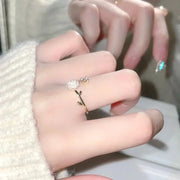 Adjustable Zircon Flower Ring