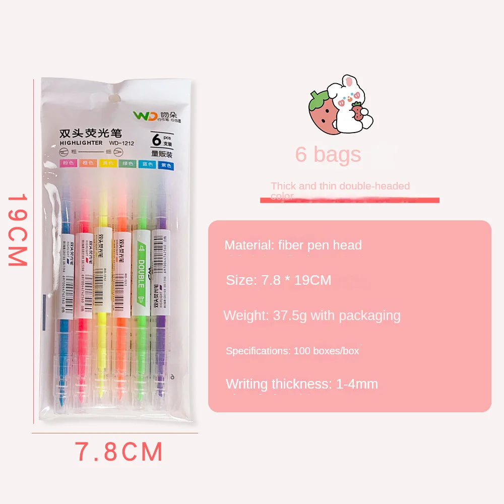 Double Head Pastel Highlighter Set