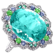 Champagne Crystal Statement Ring