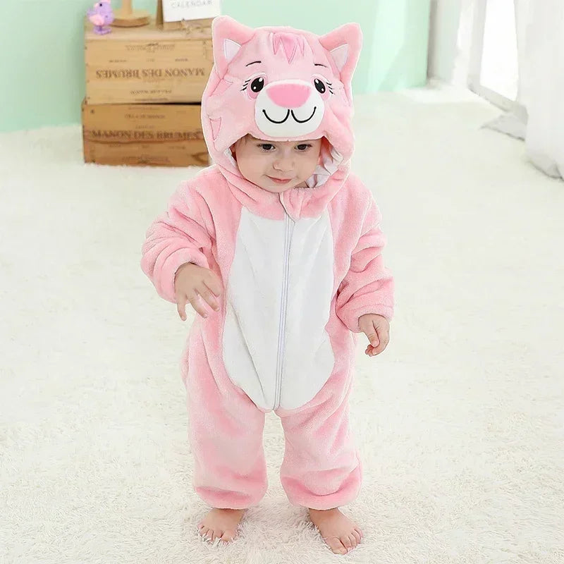 Hooded Animal Baby Romper