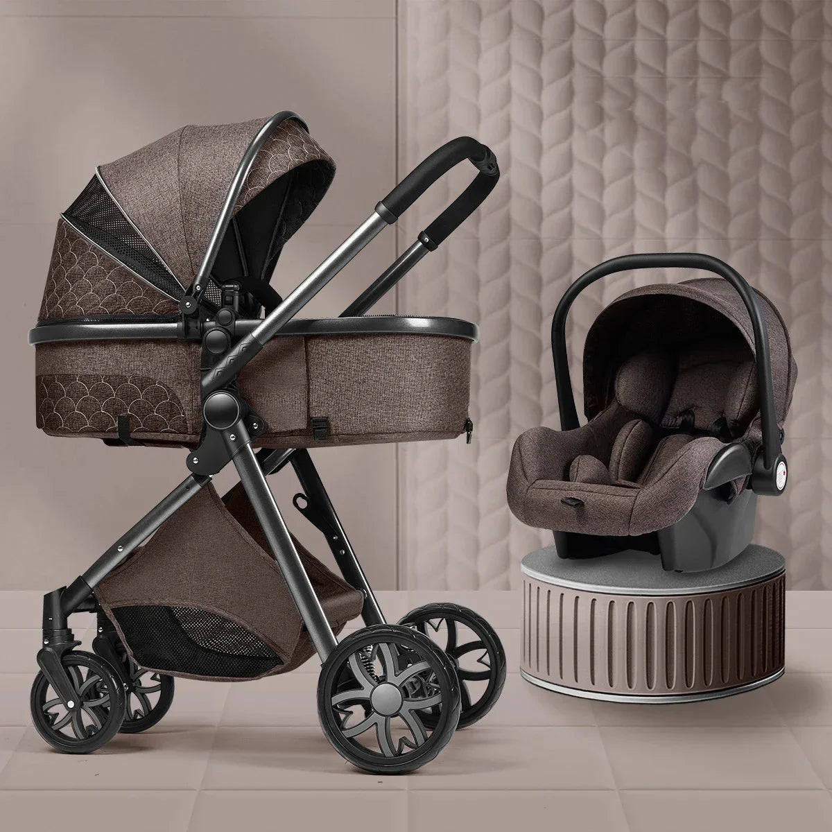 Foldable 3-in-1 Baby Stroller