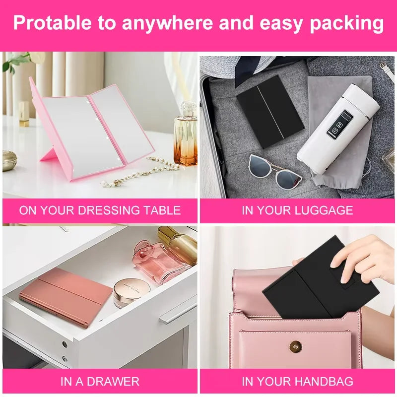 Foldable LED Makeup Mirror Stand