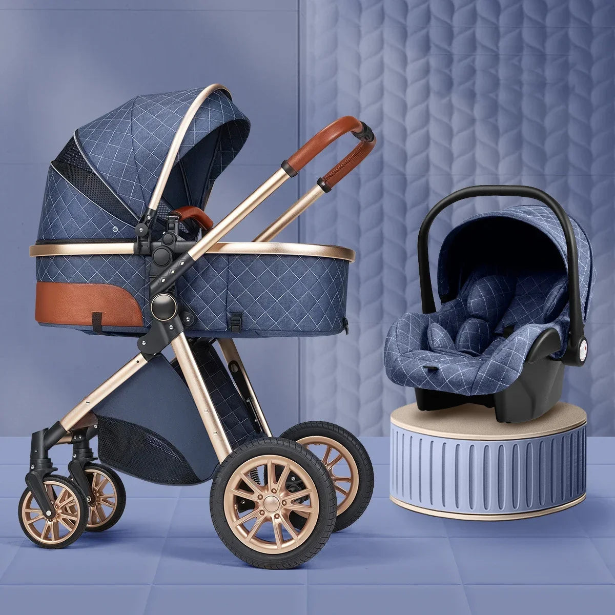 Foldable 3-in-1 Baby Stroller