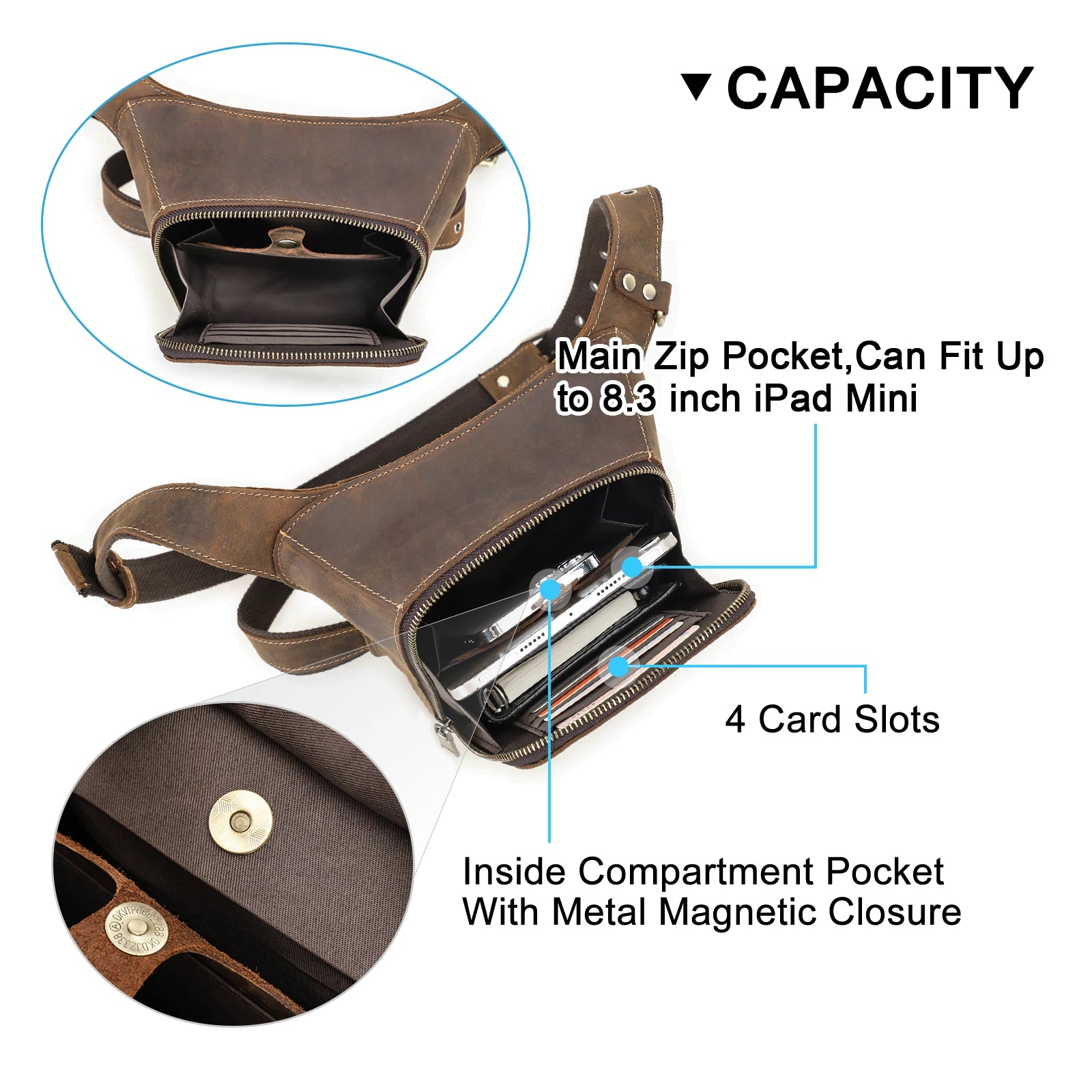 Leather Motorcycle Leg Bag