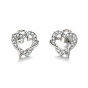 Intertwined Heart Crystal Earrings
