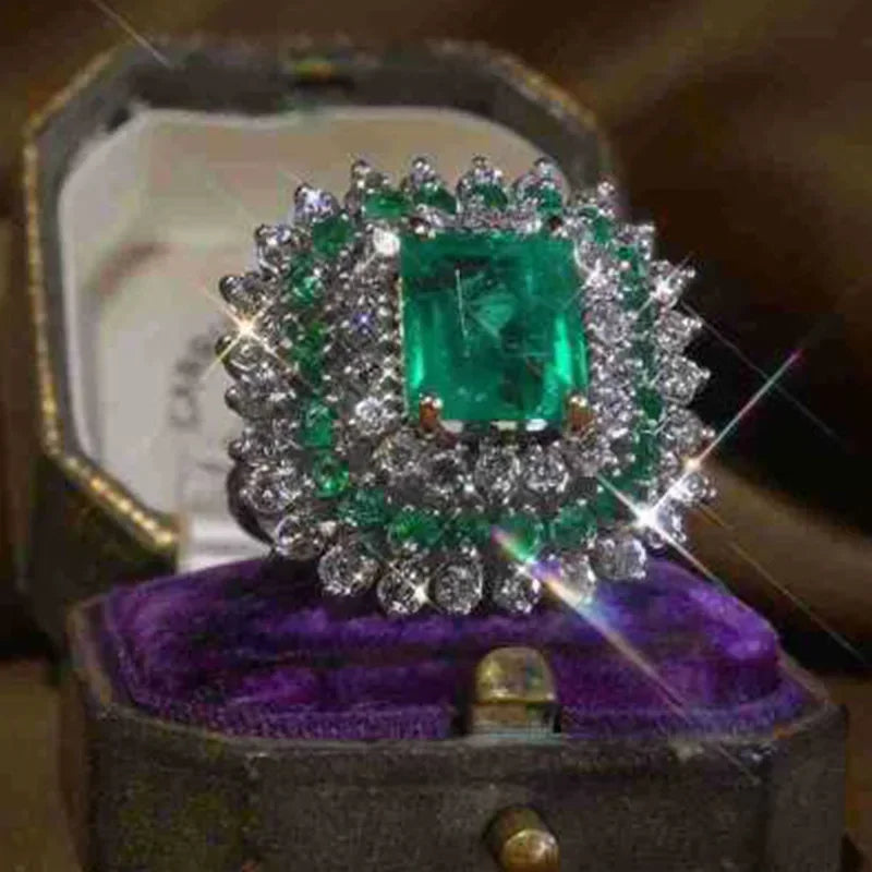 Champagne Crystal Statement Ring