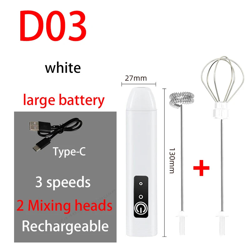 Rechargeable Three-Speed Milk Frother