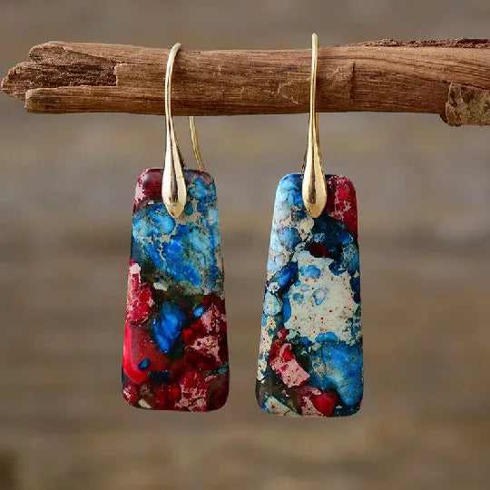 Bohemian Stone Drop Earrings