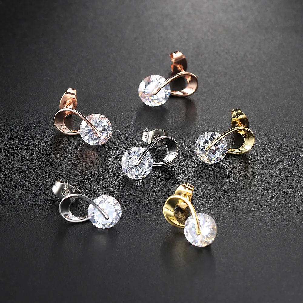 Cubic Zirconia Stud Earrings