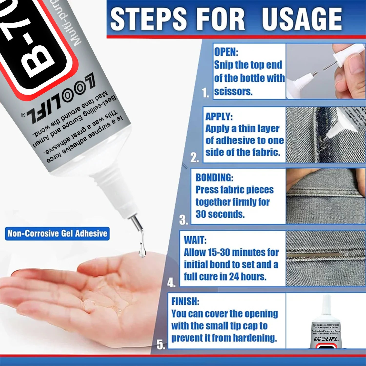 Quick-Dry Waterproof Fabric Glue
