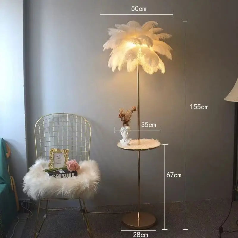 Nordic Ostrich Feather Floorlamp