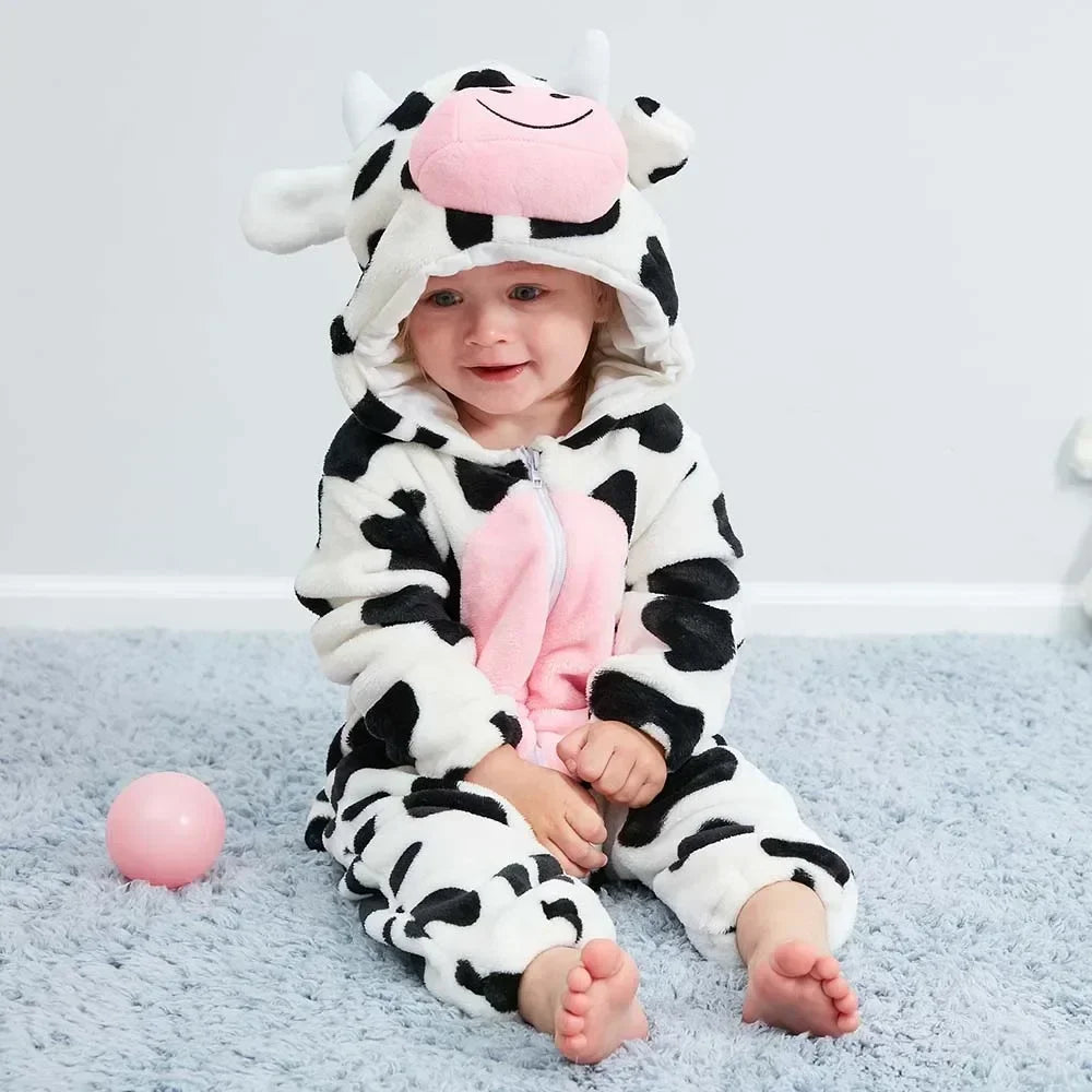 Hooded Animal Baby Romper