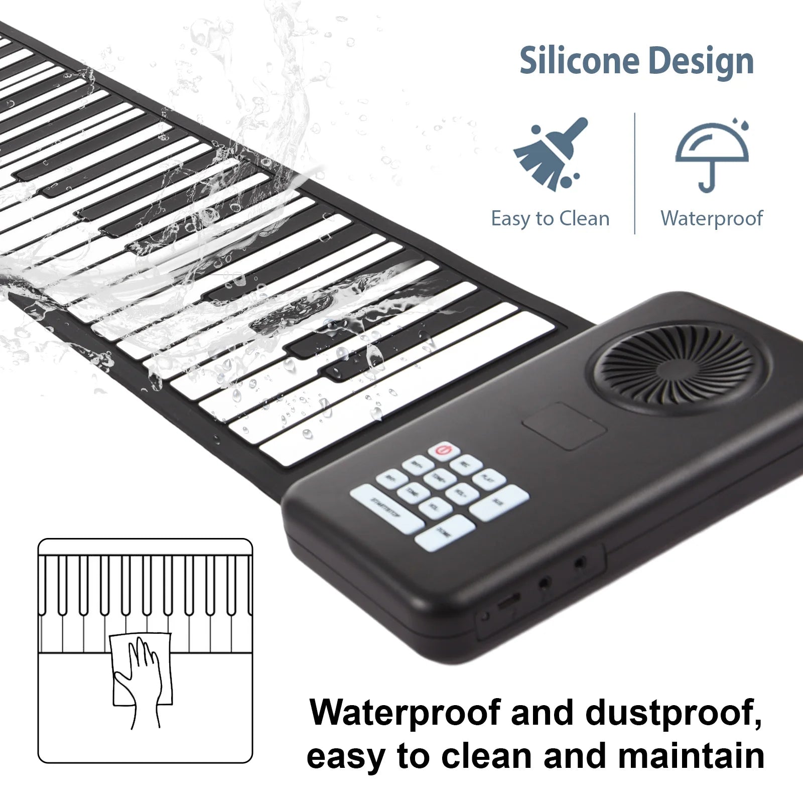 Foldable 88-Key Silicone Piano