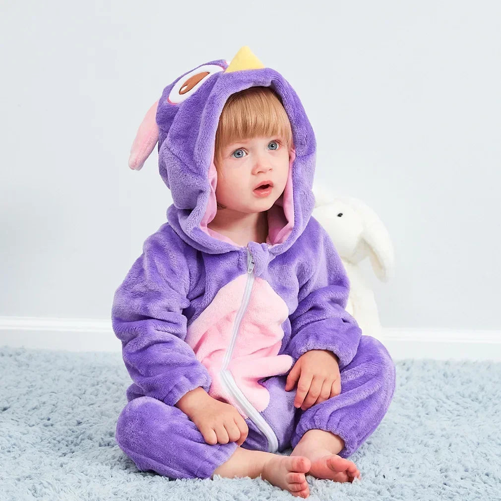 Hooded Animal Baby Romper