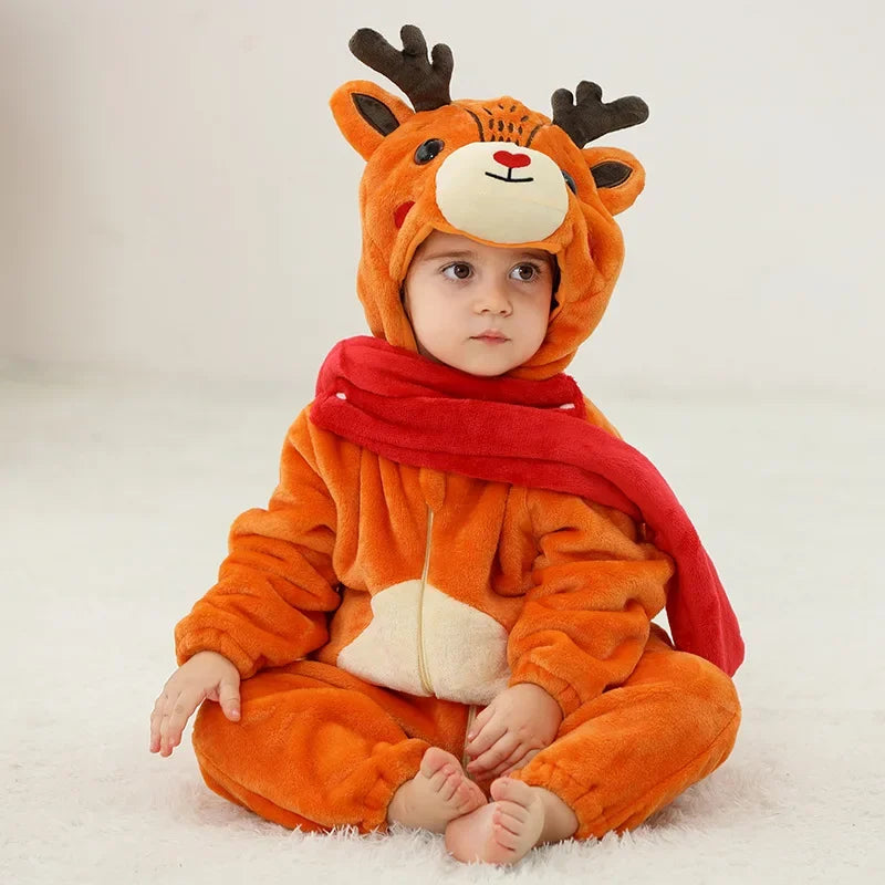 Hooded Animal Baby Romper