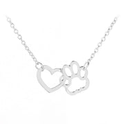 Paw Heart Pendant Necklace