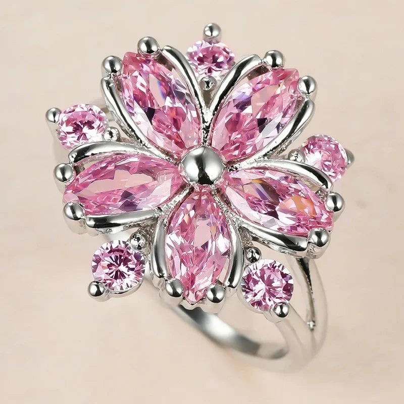 Champagne Crystal Statement Ring